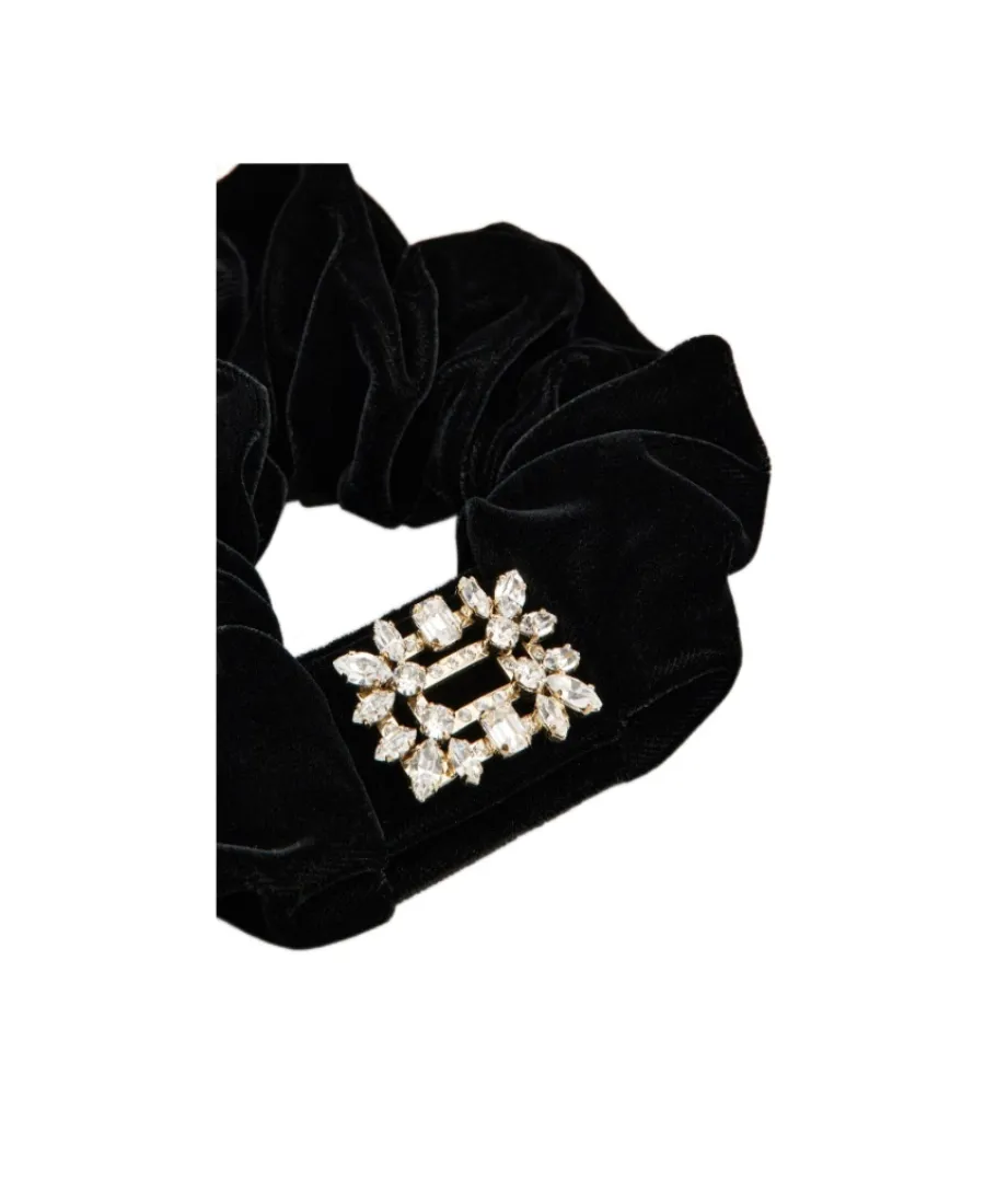 Buckle Embellished Velvet Scrunchie