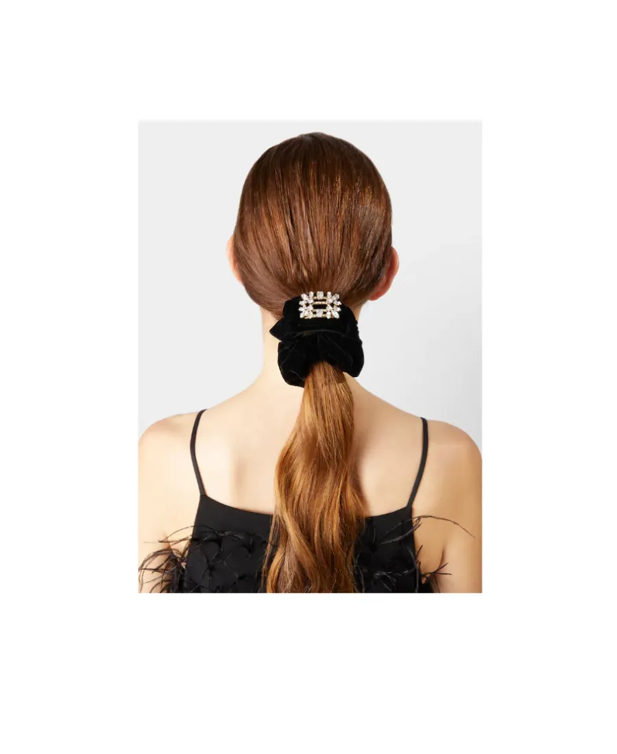 Buckle Embellished Velvet Scrunchie