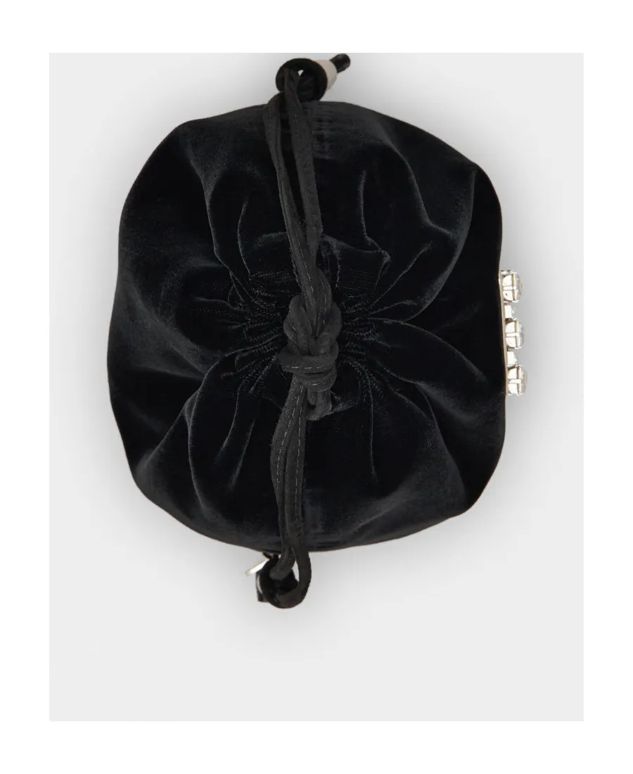 Embellished Drawstring Mini Bucket Bag