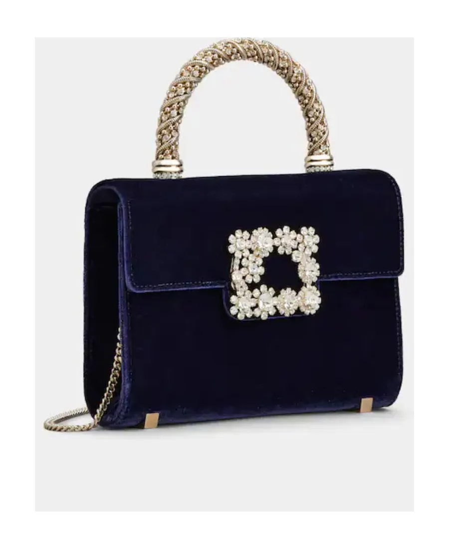 Flower Strass Jewel Buckle Mini Clutch Bag