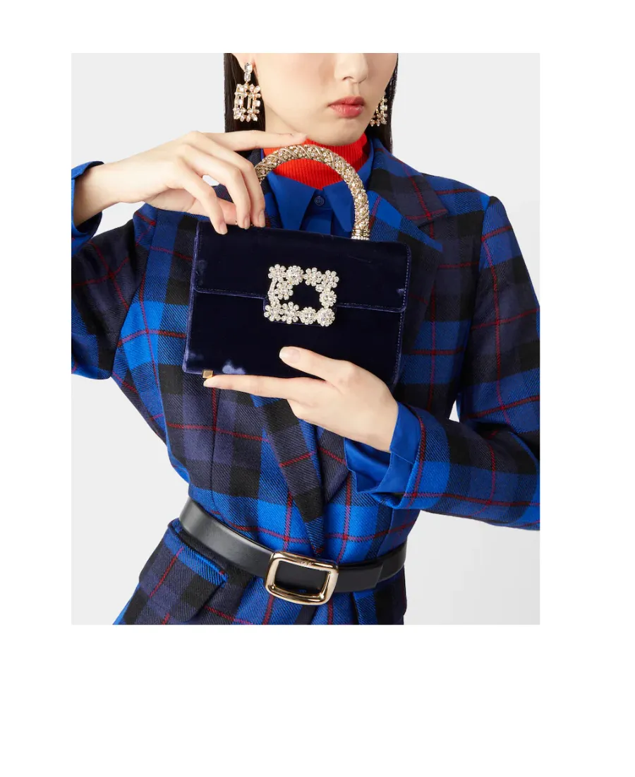 Flower Strass Jewel Buckle Mini Clutch Bag