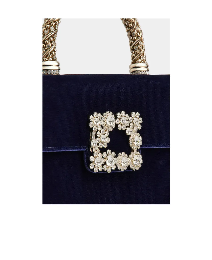 Flower Strass Jewel Buckle Mini Clutch Bag