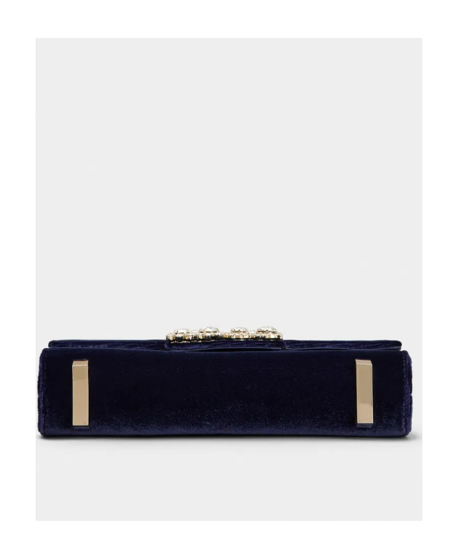 Flower Strass Jewel Buckle Mini Clutch Bag