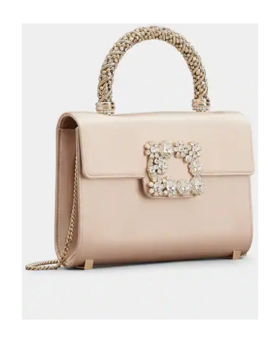 Embellished Foldover Top Tote Bag