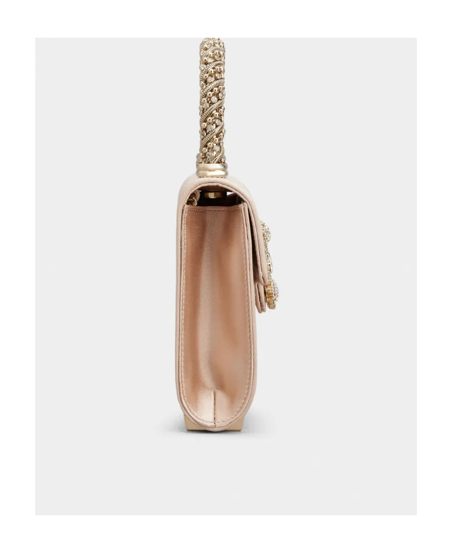 Embellished Foldover Top Tote Bag