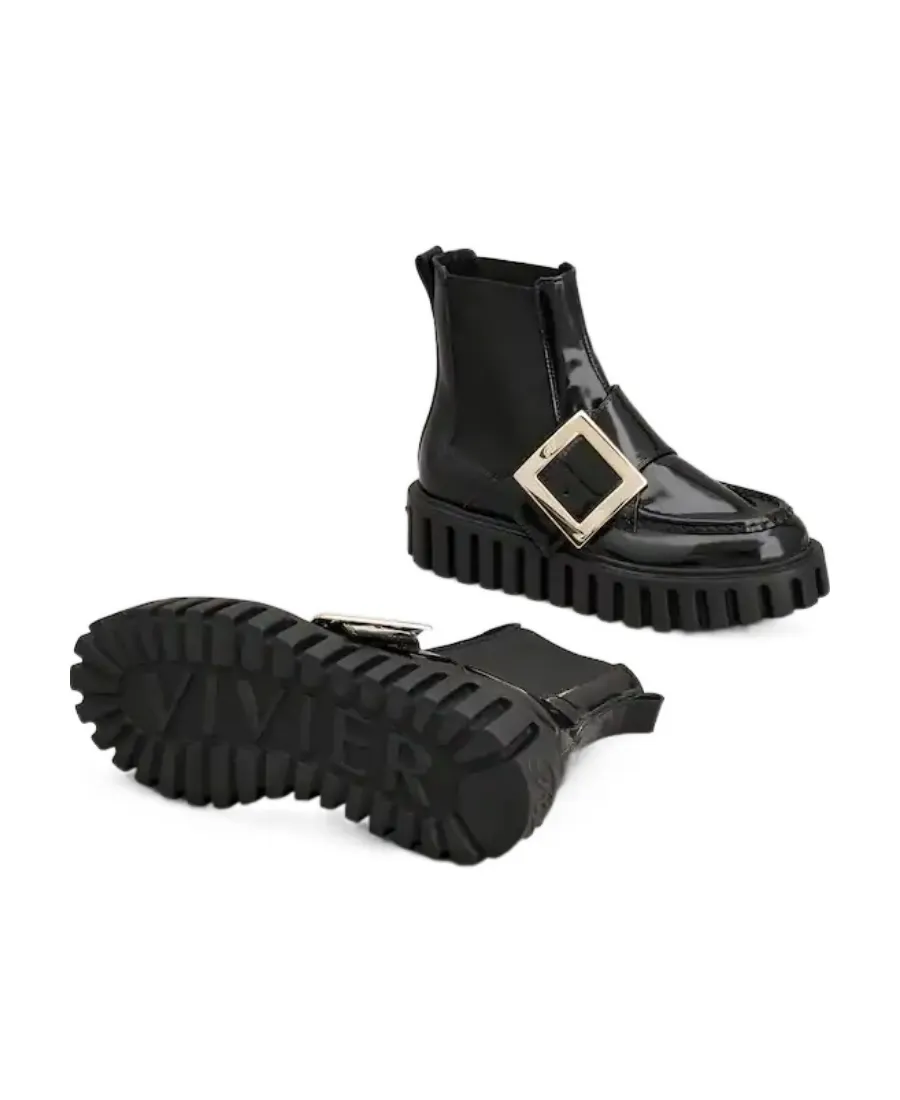 Viv' Go-Thick Metal Buckle Chelsea Ankle Boots