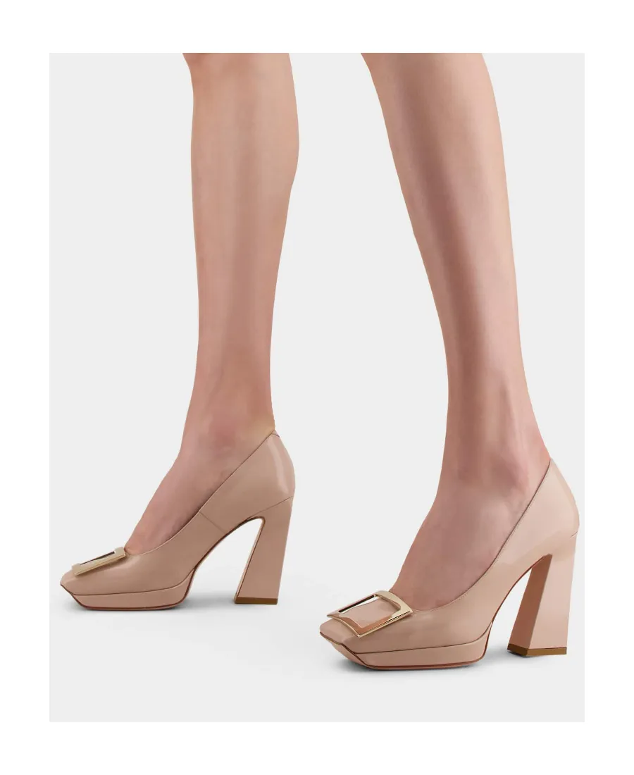 Viv' Square Metal Buckle Platform Pumps