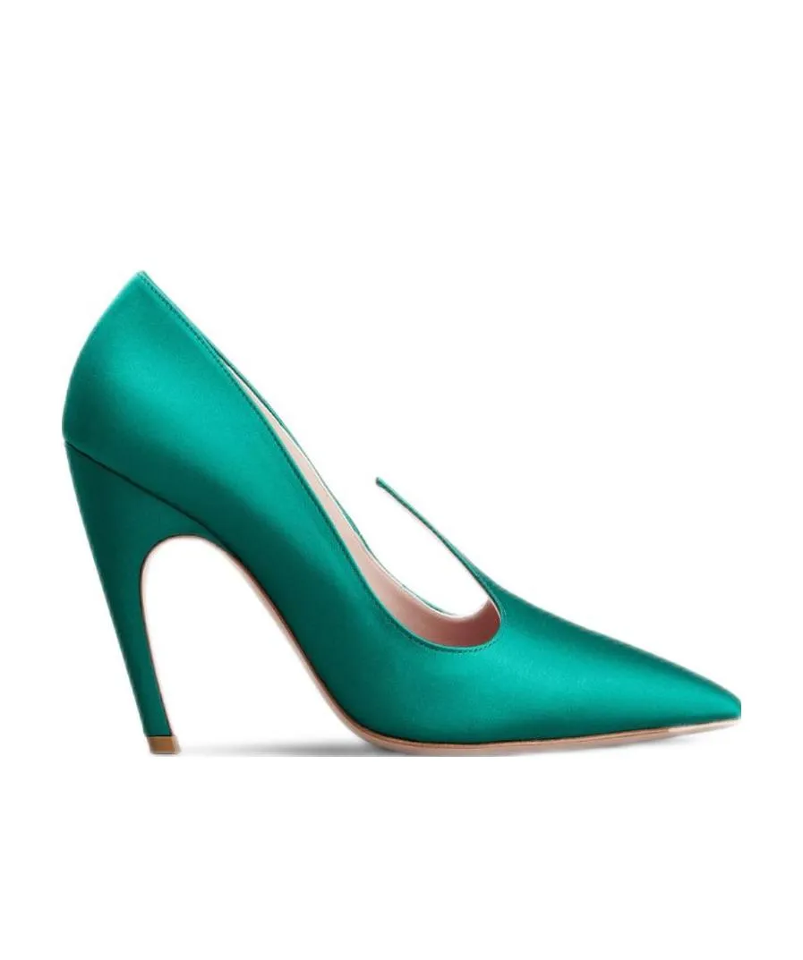 Choc Love Vivier Pumps In Satin