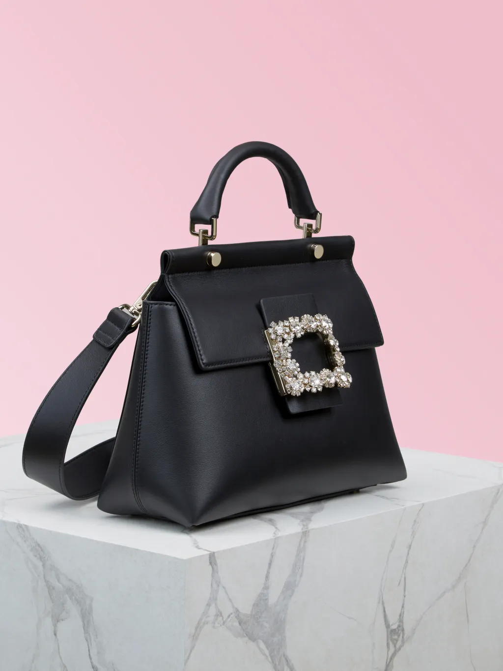 Cabas Viv Flower Strass Buckle Handbag