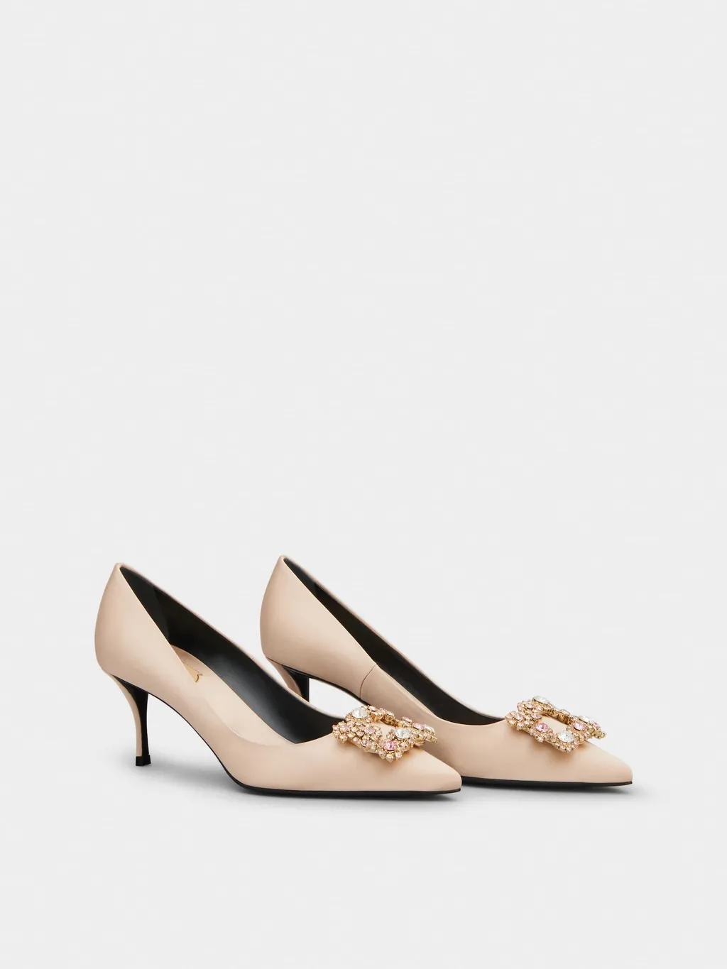 Efflorescence Embellished Pointed-Toe Pumps