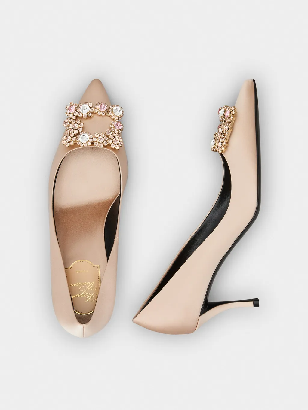 Efflorescence Embellished Pointed-Toe Pumps