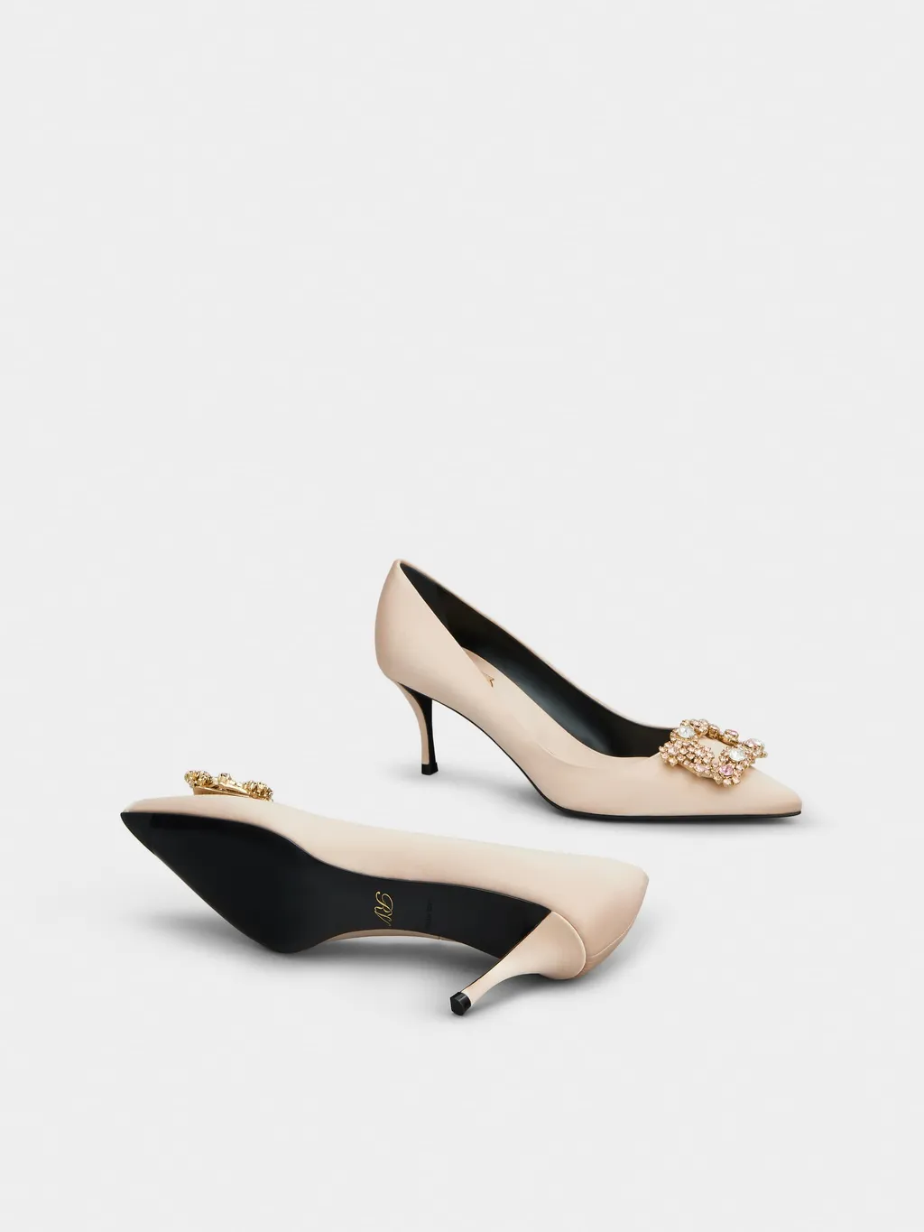 Efflorescence Embellished Pointed-Toe Pumps