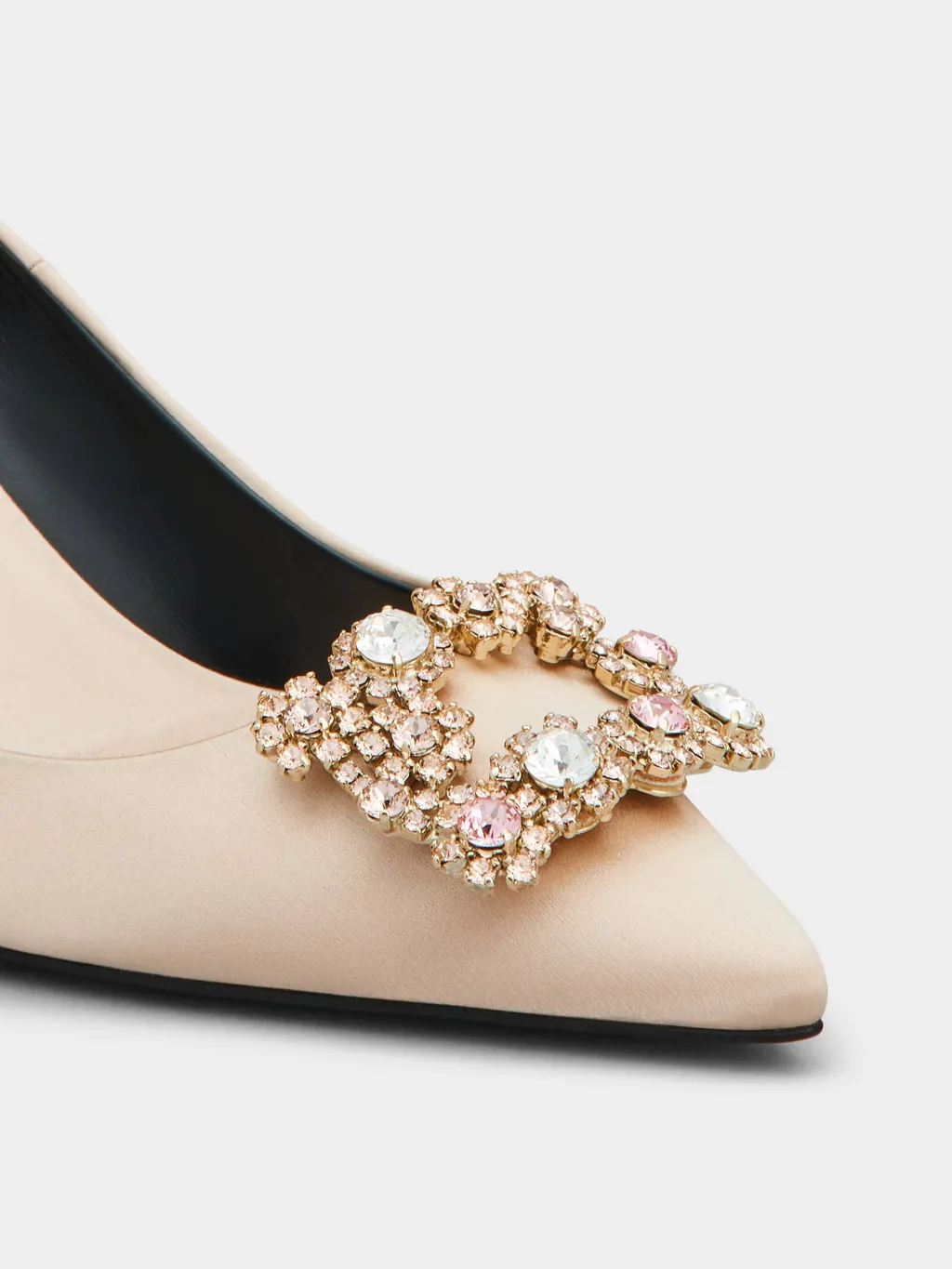 Efflorescence Embellished Pointed-Toe Pumps