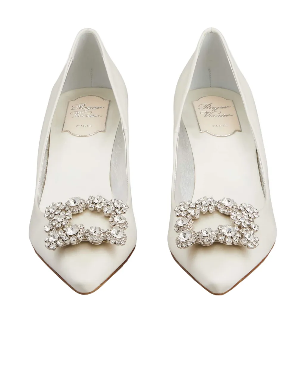 Crystal Square Buckle High Heels
