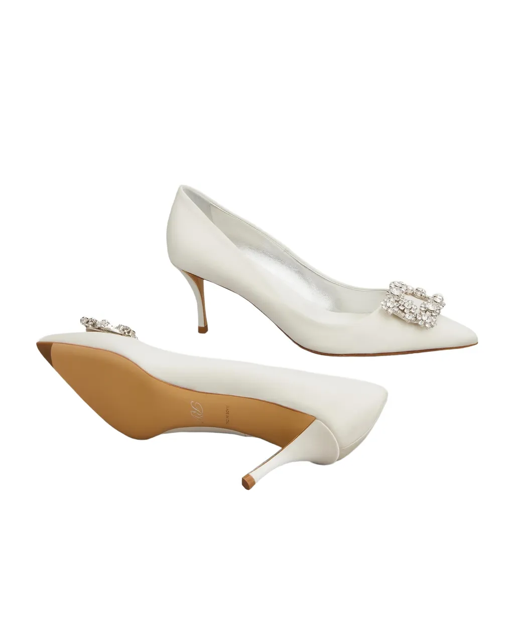 Crystal Square Buckle High Heels