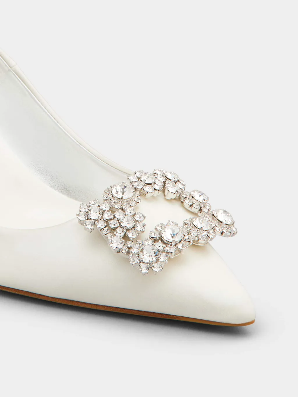 Crystal Square Buckle High Heels