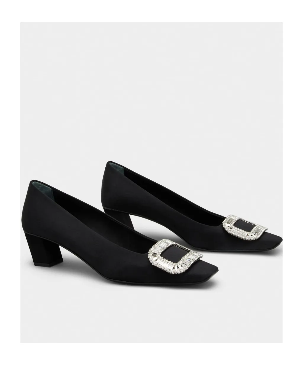 Belle Vivier Pilgrim Buckle Embellished Pumps