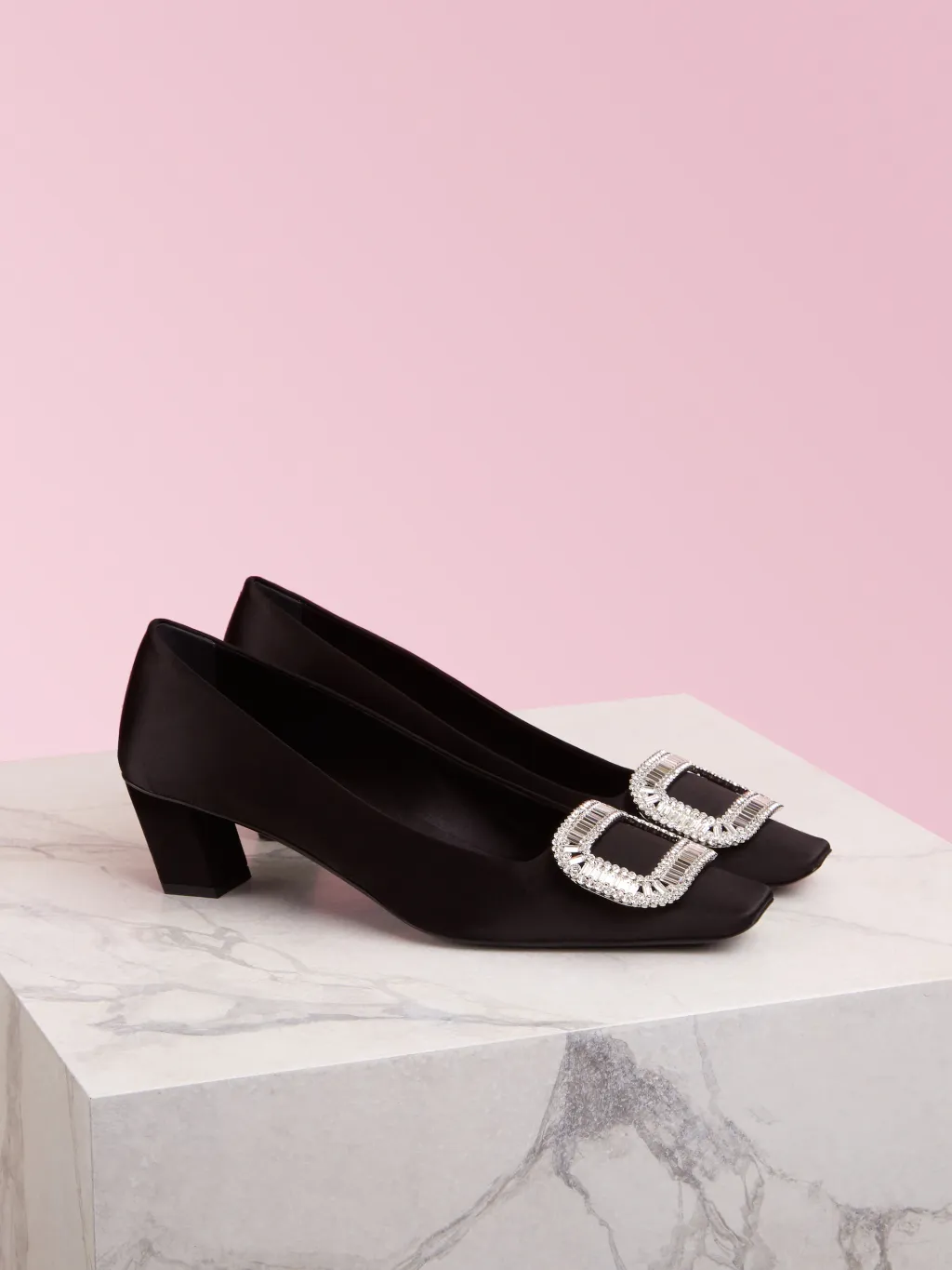 Belle Vivier Pilgrim Buckle Embellished Pumps