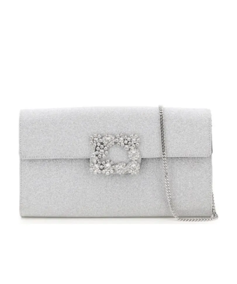 Flower Strass Buckle Clutch Bag