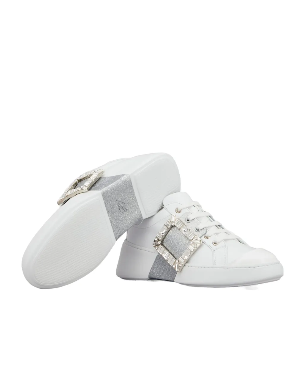 Viv' Skate Glitter Embellished Buckle Sneakers