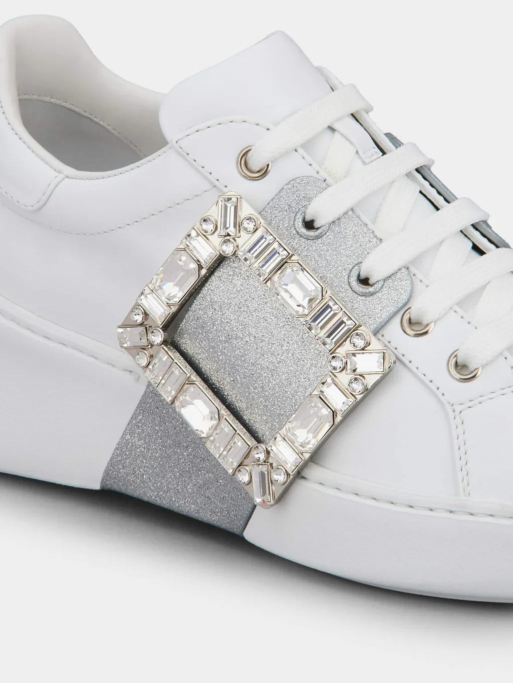 Viv' Skate Glitter Embellished Buckle Sneakers