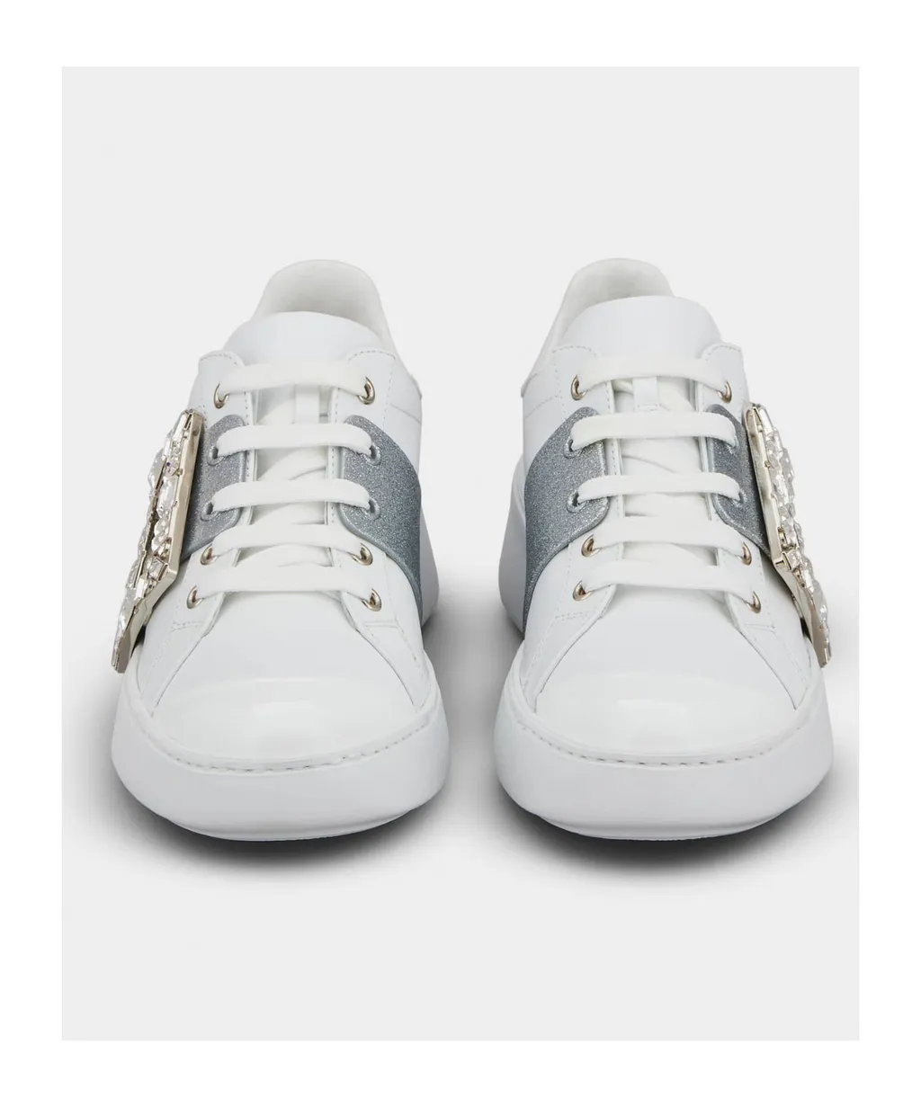 Viv' Skate Glitter Embellished Buckle Sneakers