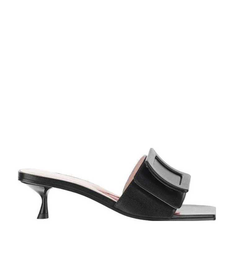 Square-Headed High-Heeled Sandals