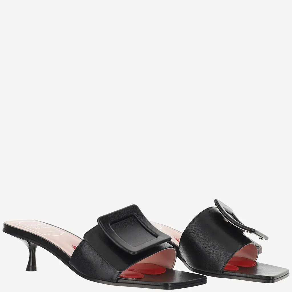 Square-Headed High-Heeled Sandals