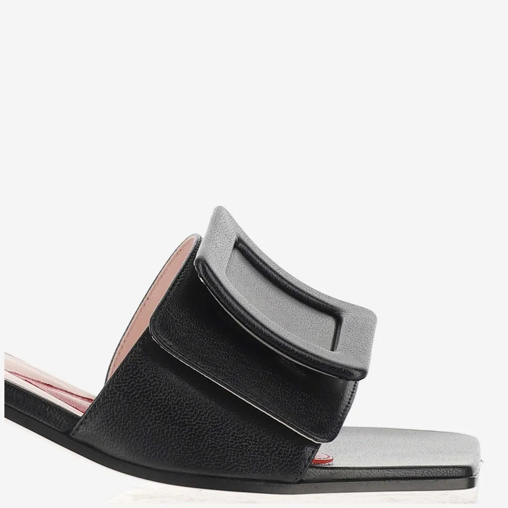 Square-Headed High-Heeled Sandals