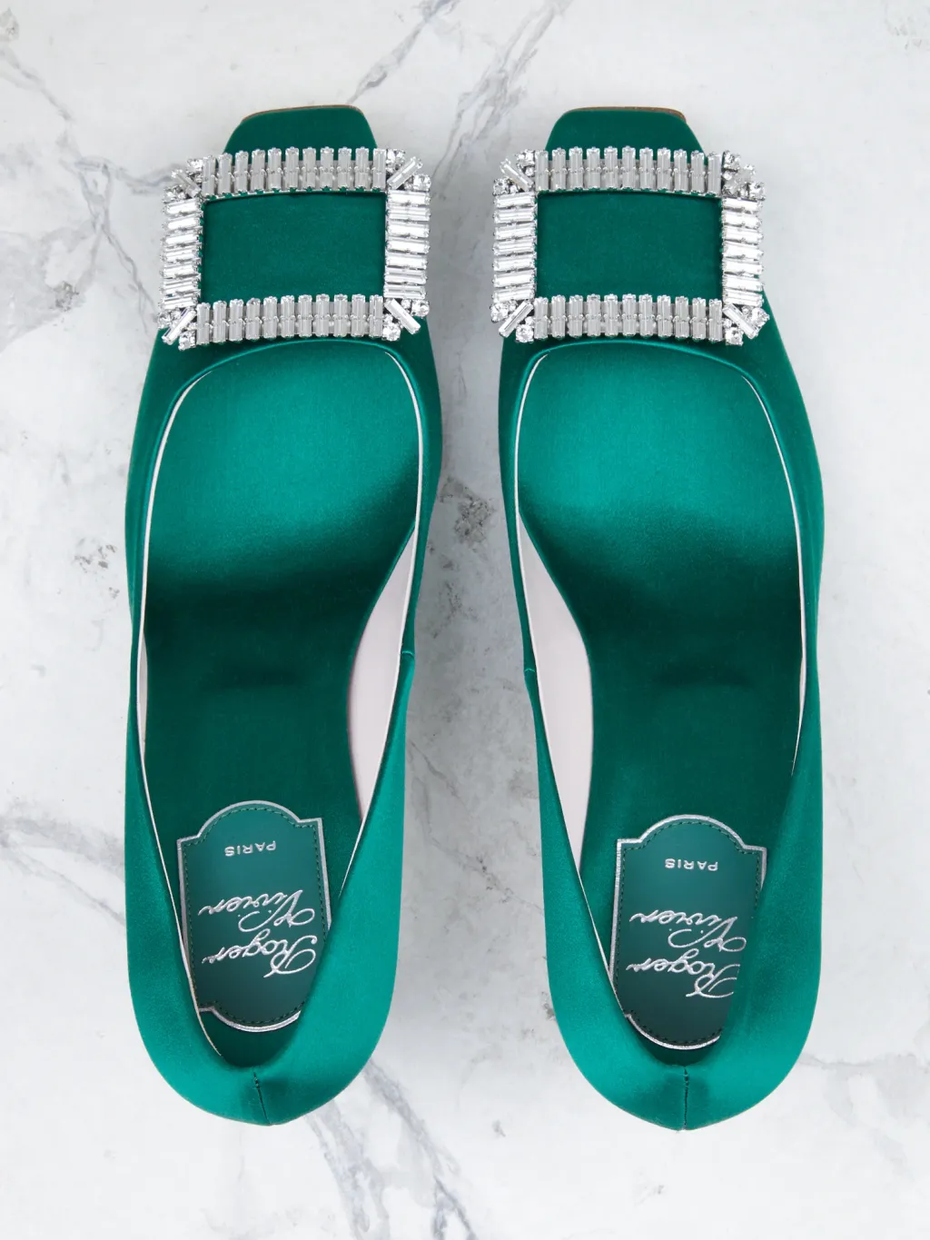 Trompette Crystal Diamond-Button Heels