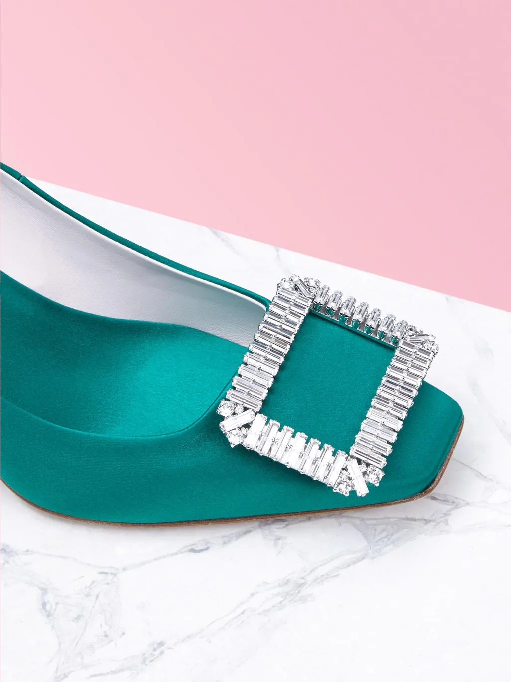 Trompette Crystal Diamond-Button Heels