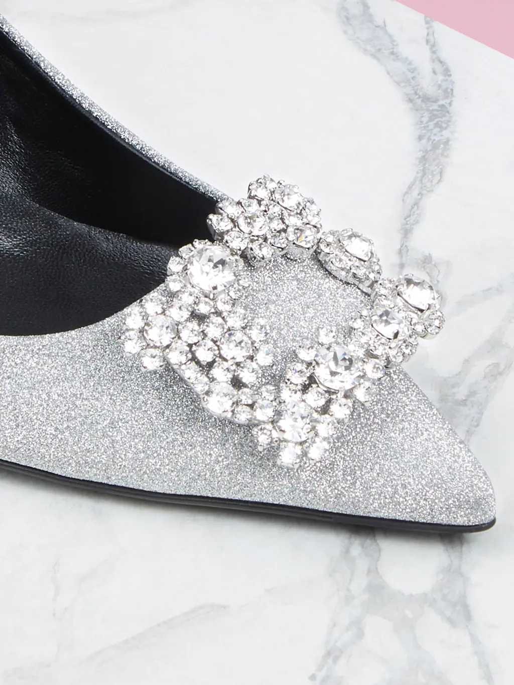 Flower Buckle Pointed Toe Pumps