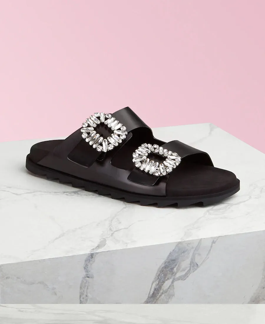 Slidy Viv' Buckle Open Toe Mules