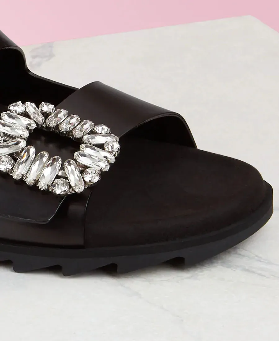 Slidy Viv' Buckle Open Toe Mules