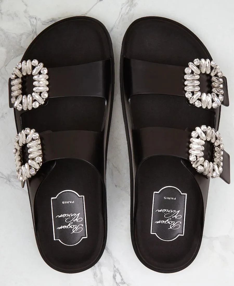 Slidy Viv' Buckle Open Toe Mules