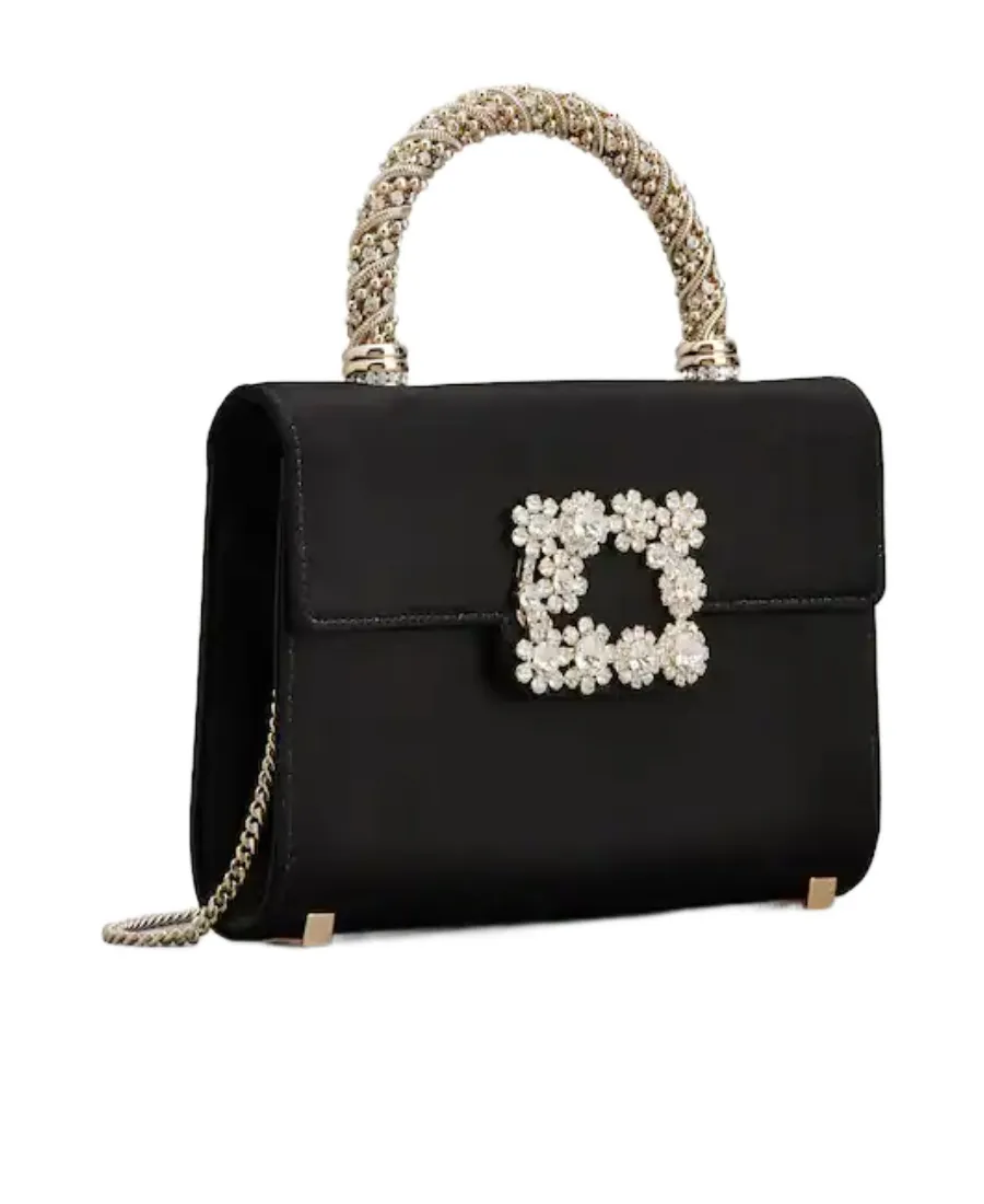 Embellished Foldover Top Tote Bag