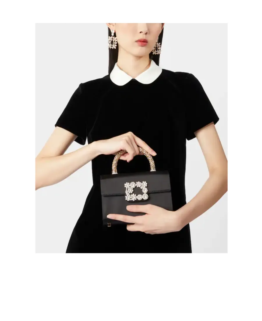Embellished Foldover Top Tote Bag