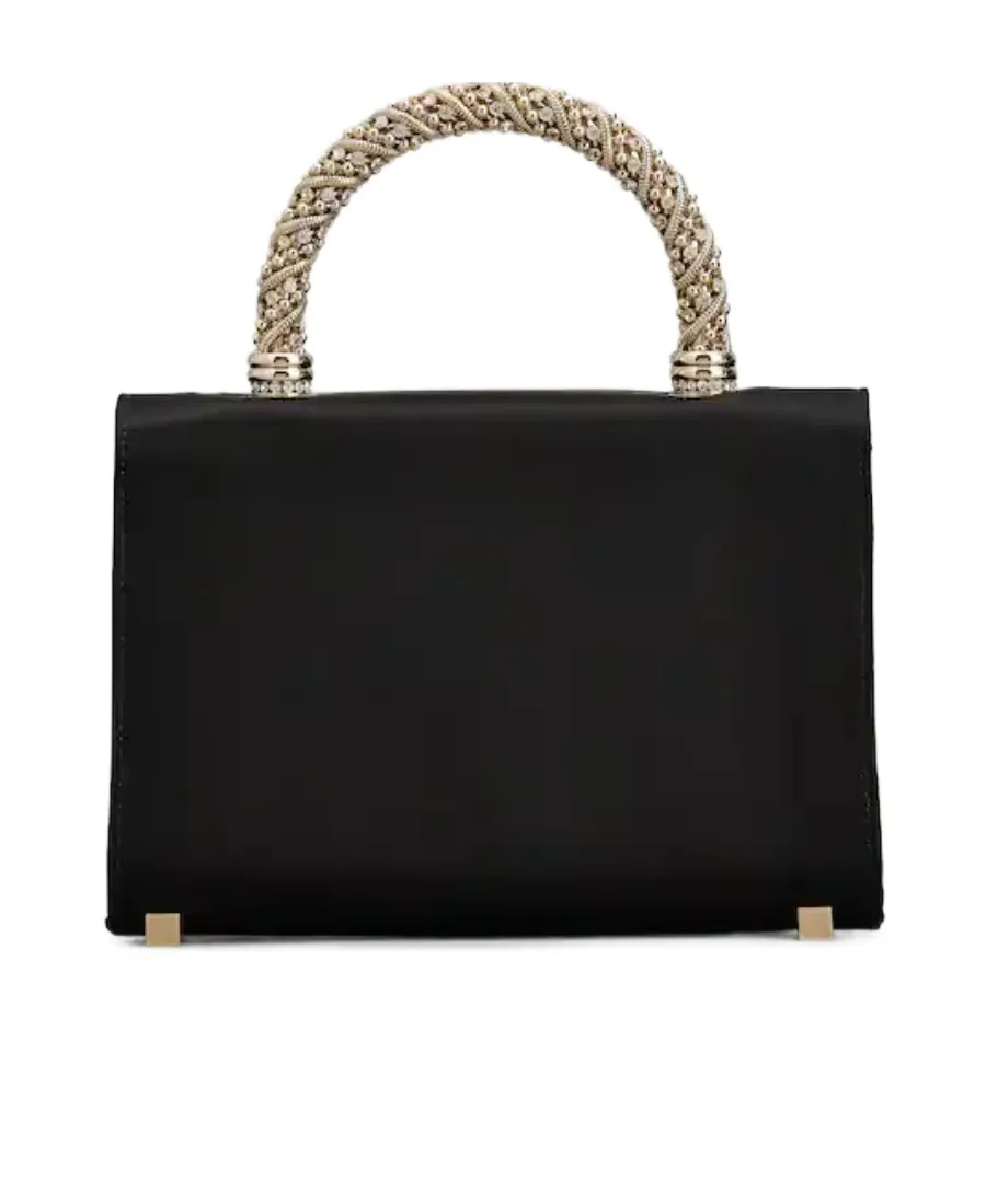 Embellished Foldover Top Tote Bag