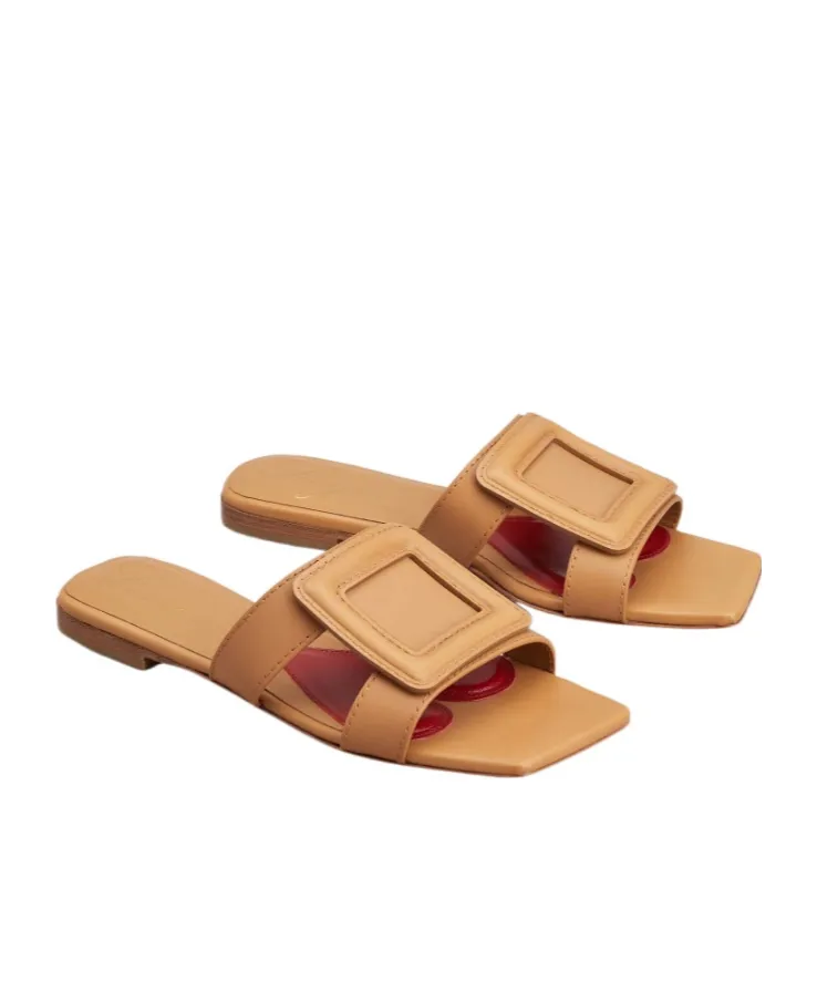 Stitching Buckle Mules