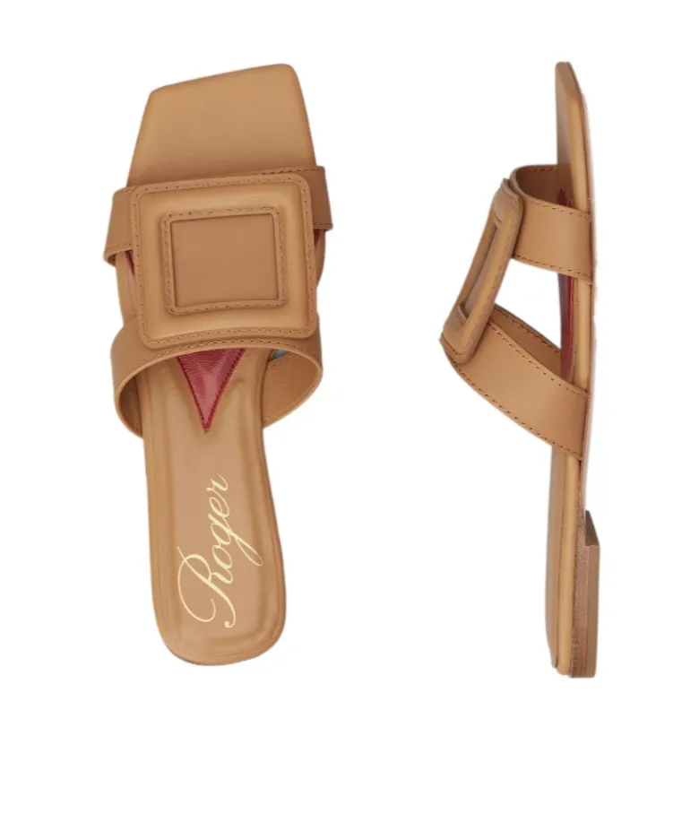 Stitching Buckle Mules