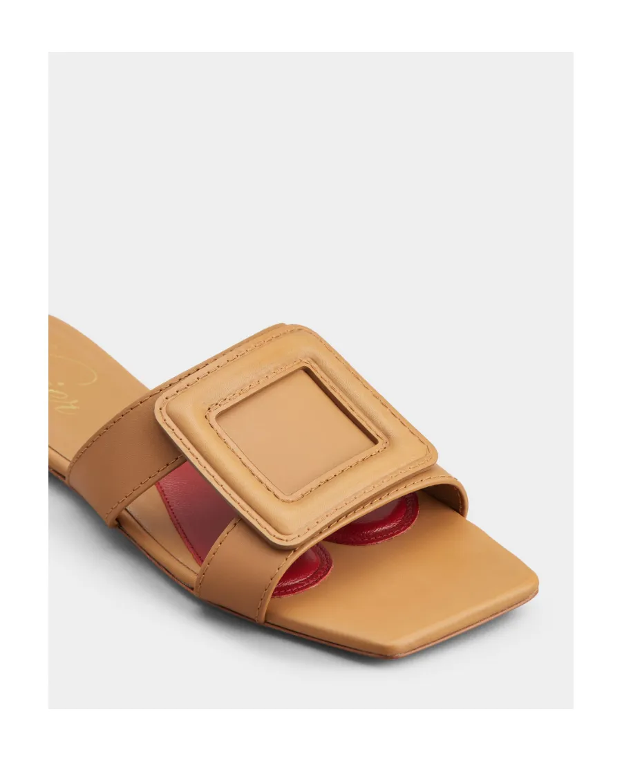 Stitching Buckle Mules