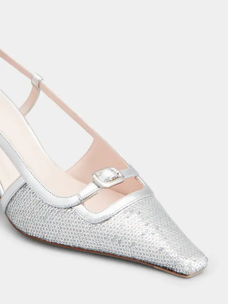 Mini Buckle Slingback Pumps