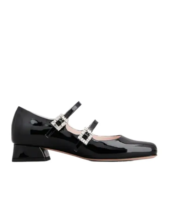 TrÉS Vivier Strass Buckle Mini Babies Ballerinas