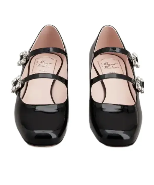 TrÉS Vivier Strass Buckle Mini Babies Ballerinas