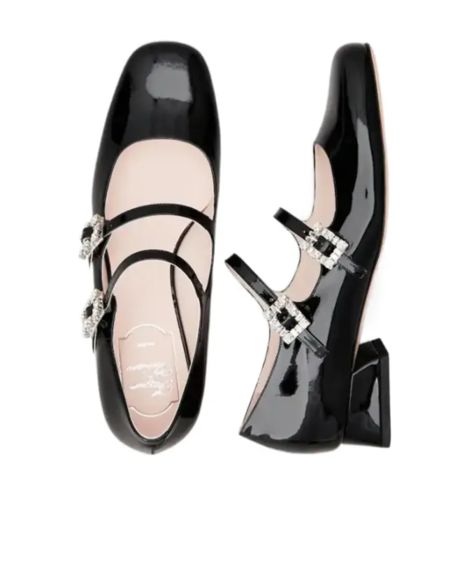 TrÉS Vivier Strass Buckle Mini Babies Ballerinas