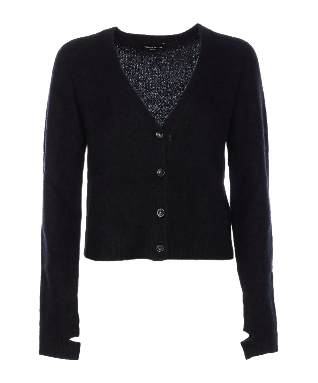 Buttoned V-Neck Cardigan