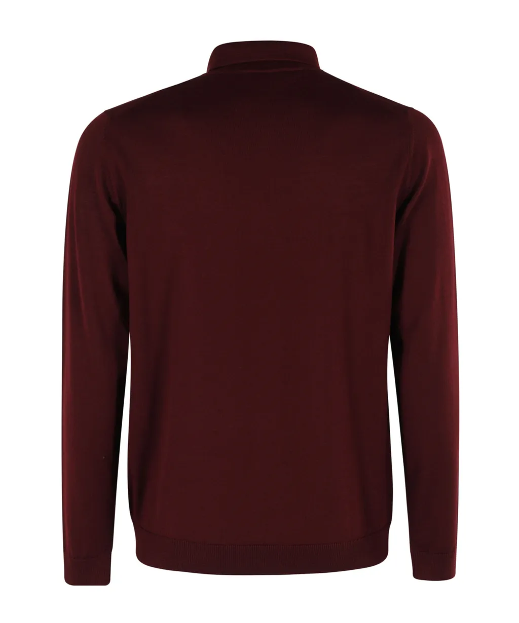 Long Sleeve Ribbed Polo Shirt