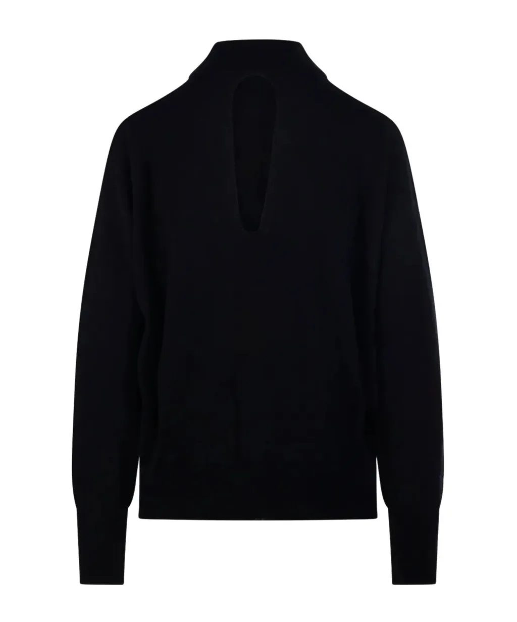 Cut-Out High Neck Knitwear
