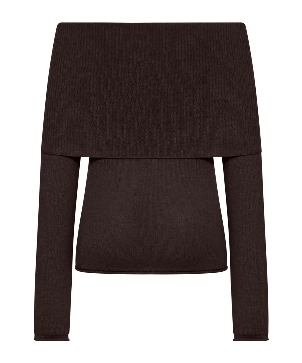 Boat-Neck Ribbed Sweater