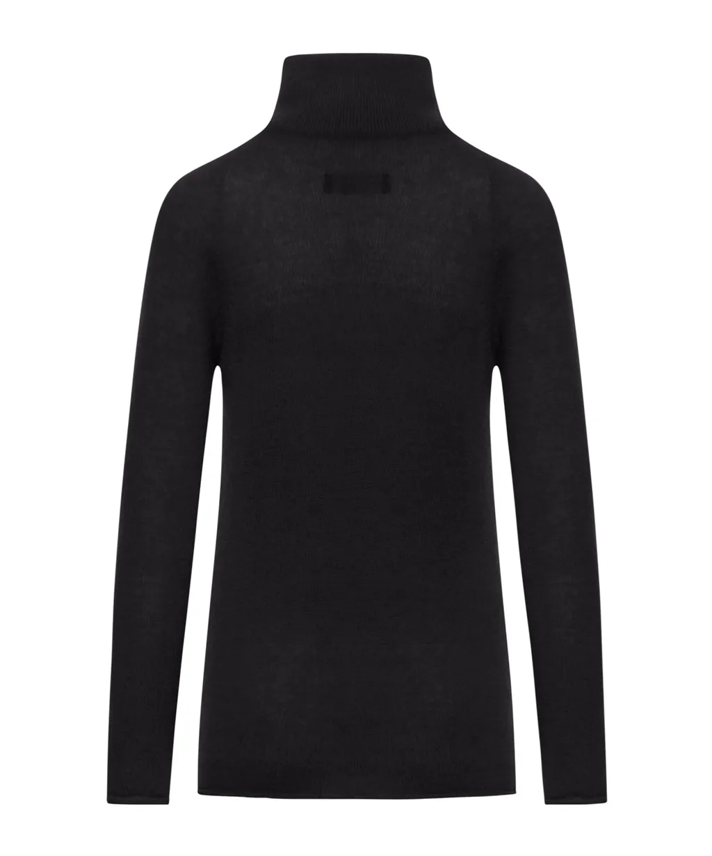 Ribbed Turtleneck Cashmere Sweater